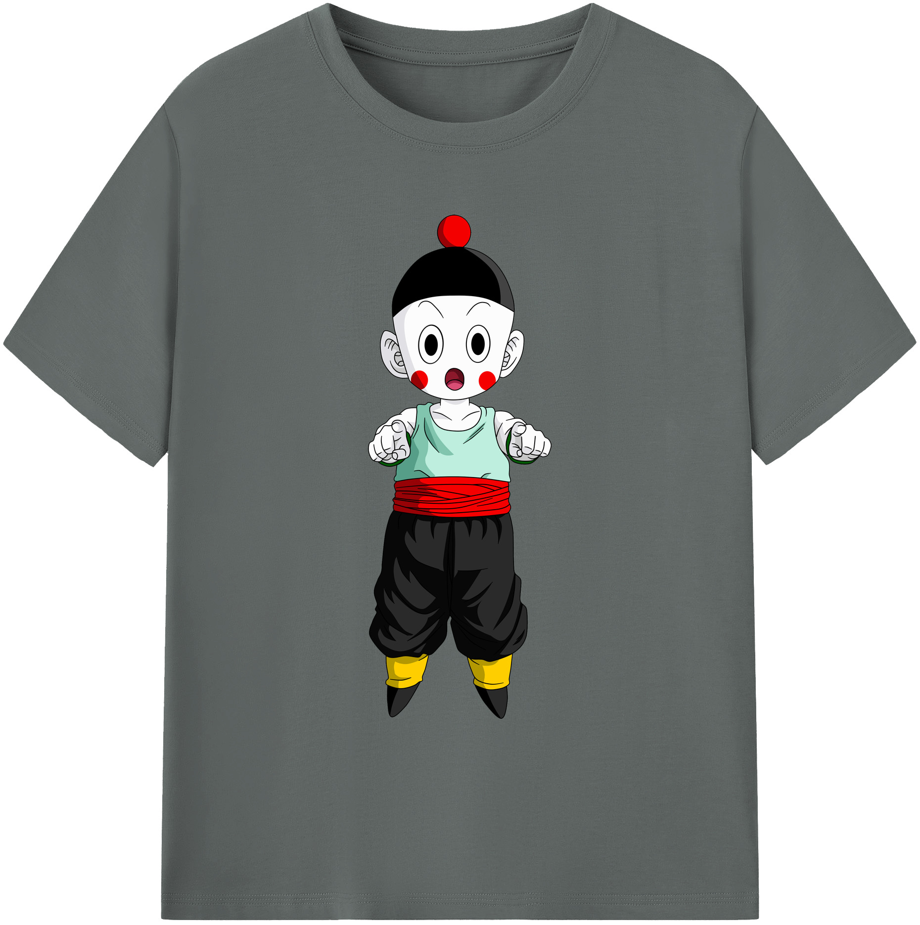 （画像用） ドラゴンボール 餃子（チャオズ）DRAGON BALL Chaoz 綿100％ メンズ半袖Tシャツ｜肌触りやわらか＆通気性